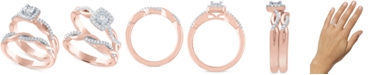 Promised Love Diamond Bridal Set (1/4 ct. t.w.) in 14k Rose Gold Over Sterling Silver
